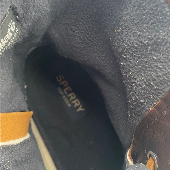 Sperry Navy and Brown Duck Boots women 11M leather rubber outdoor snow rain fall - Picture 9 of 11